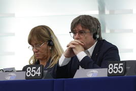 Carles Puigdemont, en una sesión del Parlamento Europeo.