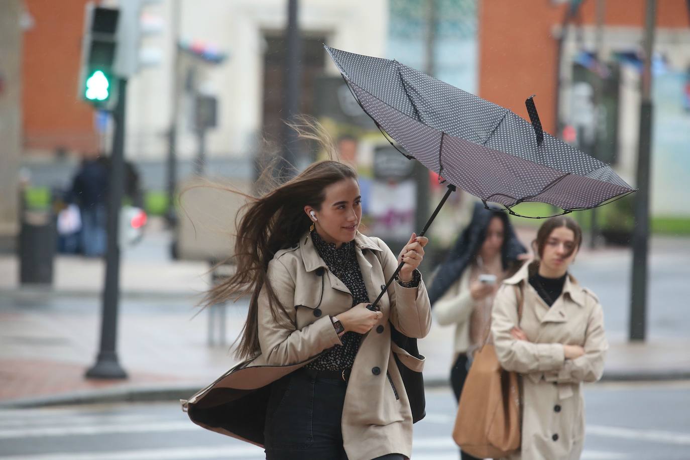 Efectos del viento durante un temporal en BIlbao.