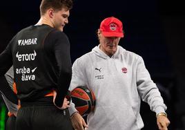 Ivanovic, en su primer entrenamiento con el Baskonia.