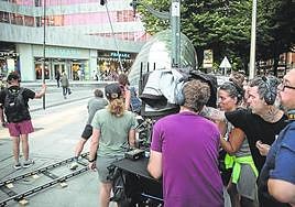 Rodaje de la serie 'El silencio' en Bilbao.