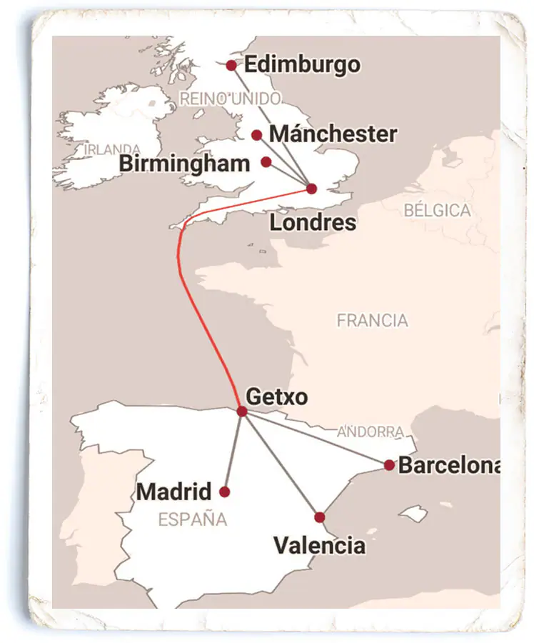 La infraestructura de comunicaciones submarina unía por cable a España y Reino Unido