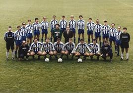 Formación alavesista que disputó el choque que sirvió para inauguración del Olimpic en la campaña 1991-92.