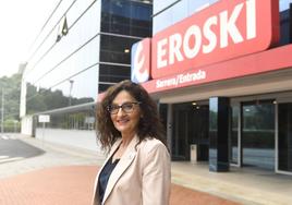 Rosa Carabel en la sede Elorrio de Eroski