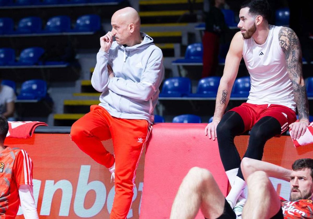 Carles Marco, durante un entrenamiento el año pasado junto a Luca Vildoza.