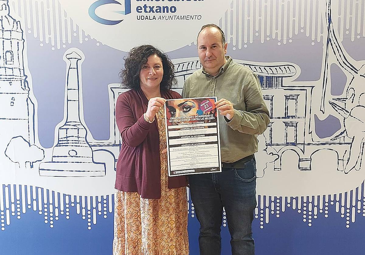 La alcaldesa Ainhoa Salterain y el concejal Jon Artabe han reivindicado su compromiso contra la violencia machista.