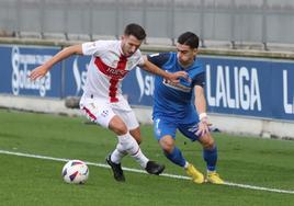 Dorrio, durante el choque de la pasada jornada en Lezama ante el Huesca