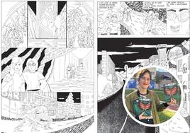 La artista Raisa Álava muestra varios ejemplares de 'Sumidero', su primer cómic largo.