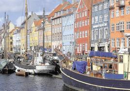 Vista del puerto de Nyhavn, Copenhague.