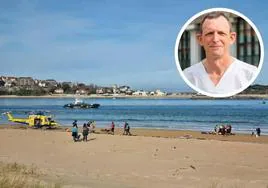 El operativo desplegado el domingo en la playa de Somo para rescatar el cuerpo de Mikel Zabaleta.