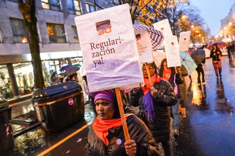 Manifestación por la huelga feminista en Bilbao