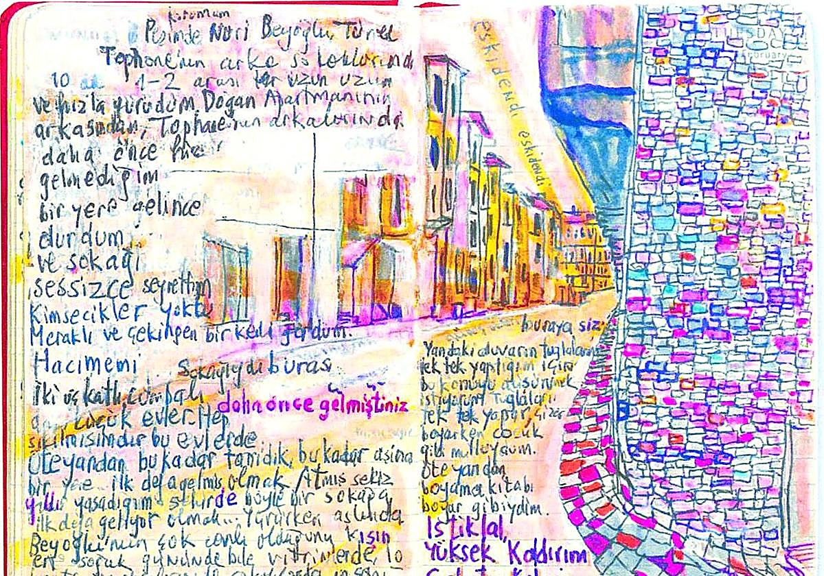 La calle situada justo detrás de la torre de Gálata.