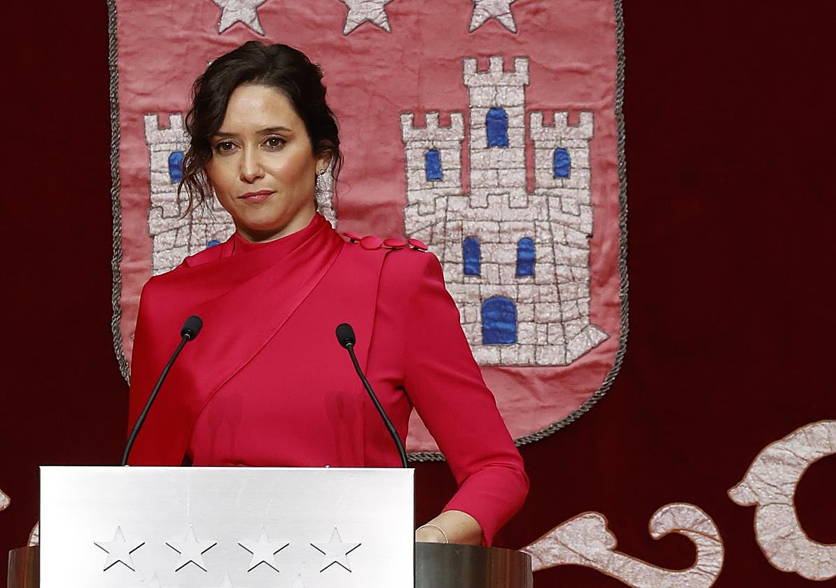 Isabel Díaz Ayuso, durante el acto de homenaje a la Constitución.