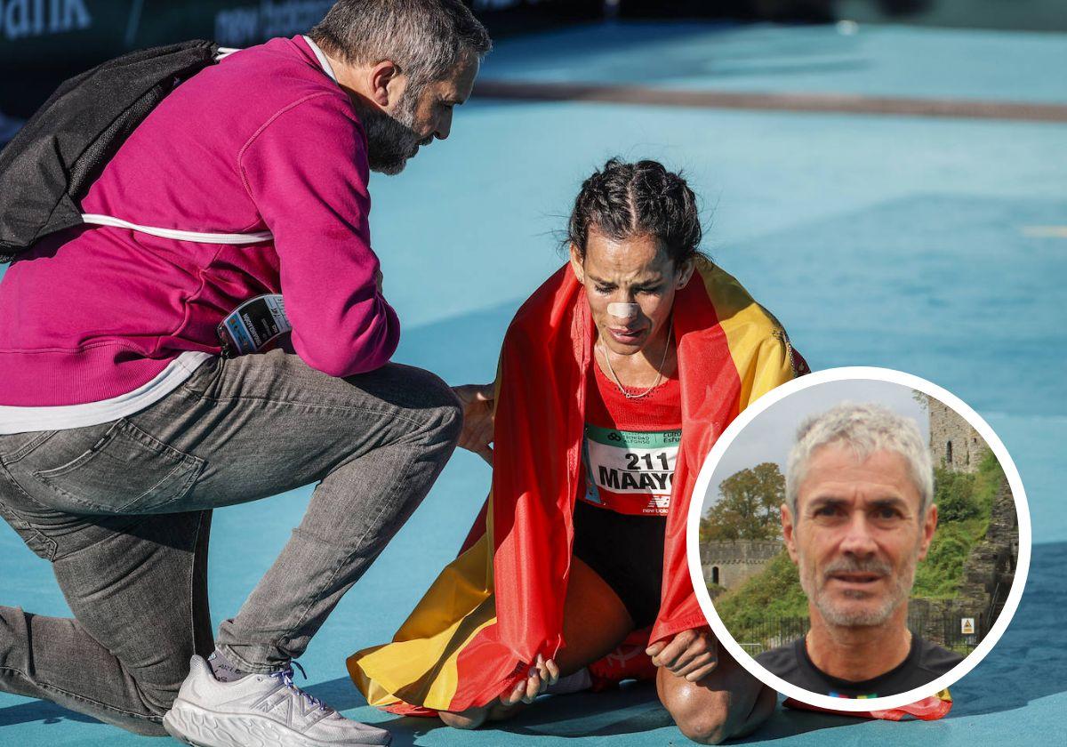 Majida Maayouf, tras batir en Valencia el récord de España de maratón.