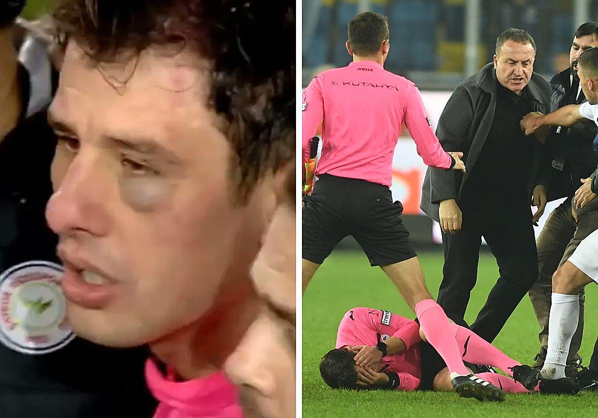 Turquía para el fútbol profesional tras el brutal puñetazo de un presidente a un árbitro