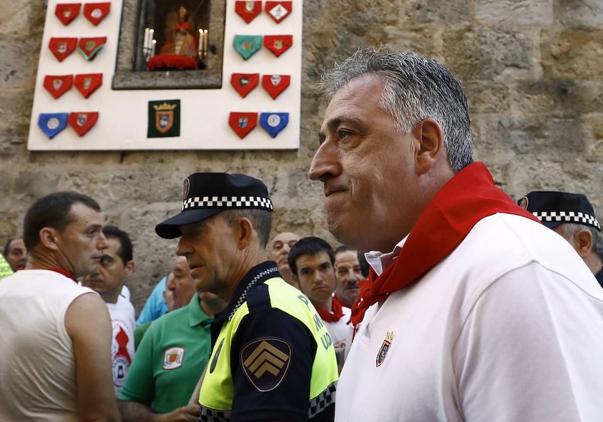 Joseba Asiron, durante unos Sanfermines.