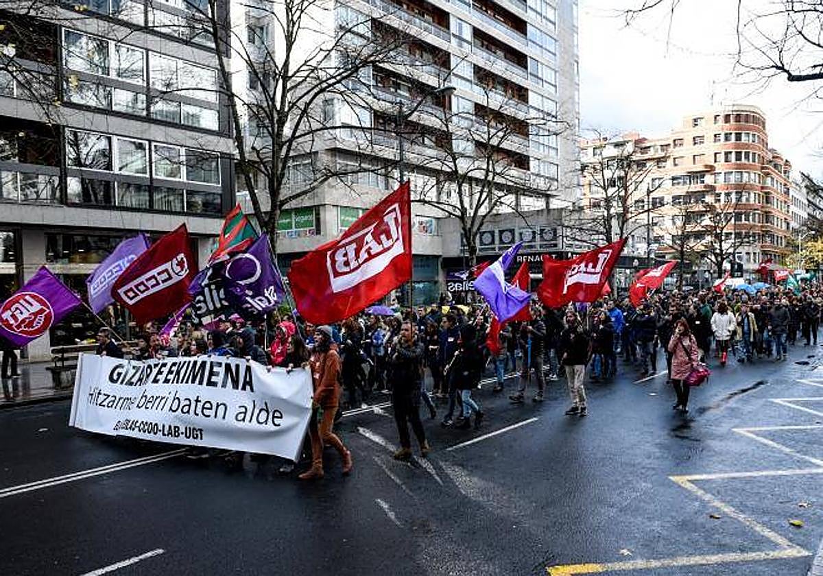 Los trabajadores se han congregado este miércoles en Bilbao.