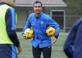 Jandro, durante el entrenamiento matinal en Txolon.