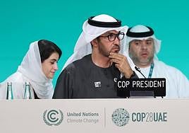 El sultán Al Jaber en la Cumbre de Dubai.