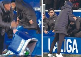 Secuencia del monumental cabreo de Luis García Plaza después de que su equipo encajara el gol de la derrota ante el Madrid en el minuto 92.