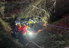 Una mujer herida tras la salirse de la calzada un turismo esta madrugada en Ea