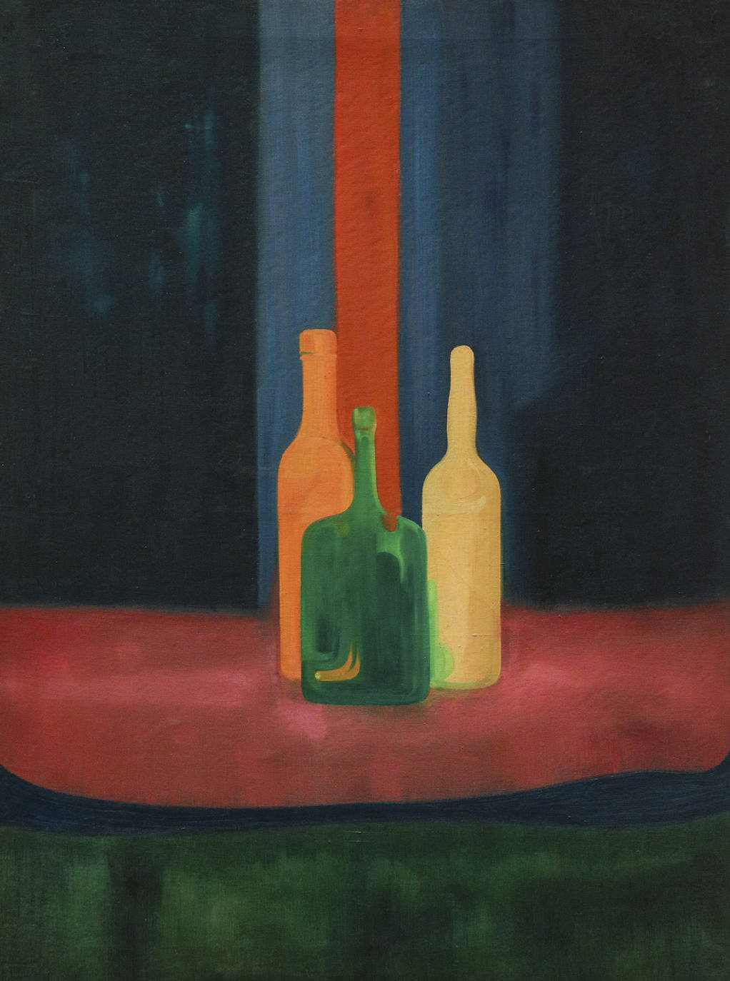 'Bodegón azul con botellas', de 1967. Óleo sobre lienzo.