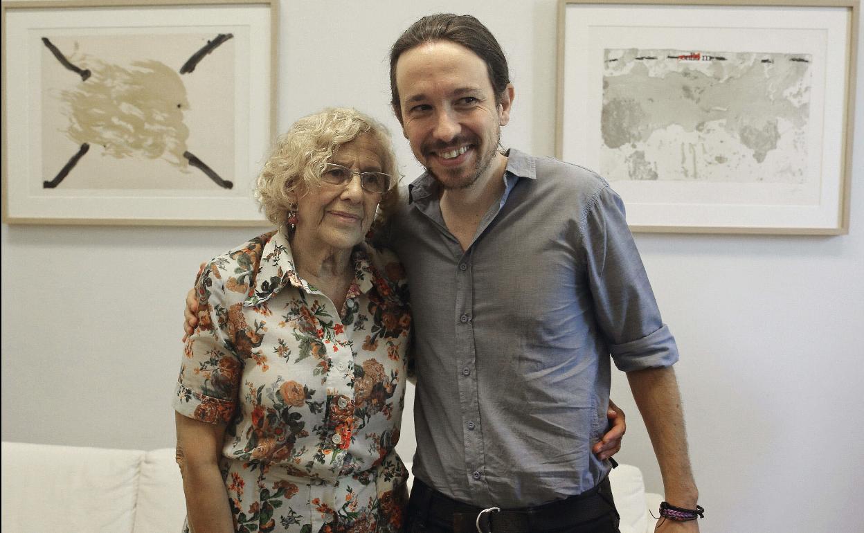 Manuela Carmena y Pablo Iglesias 