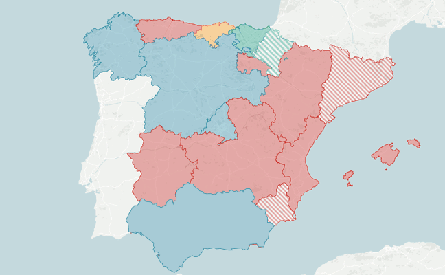 Cambios en Cataluña, Madrid, Navarra.. Así quedaría el mapa político si gobernase la lista más votada
