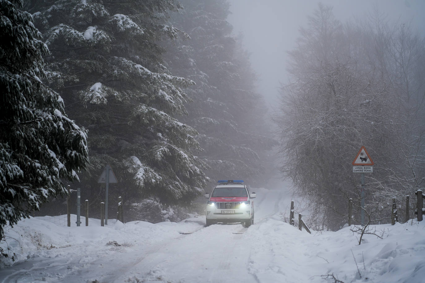 Nieve en la zona de Agurain-Opakua.