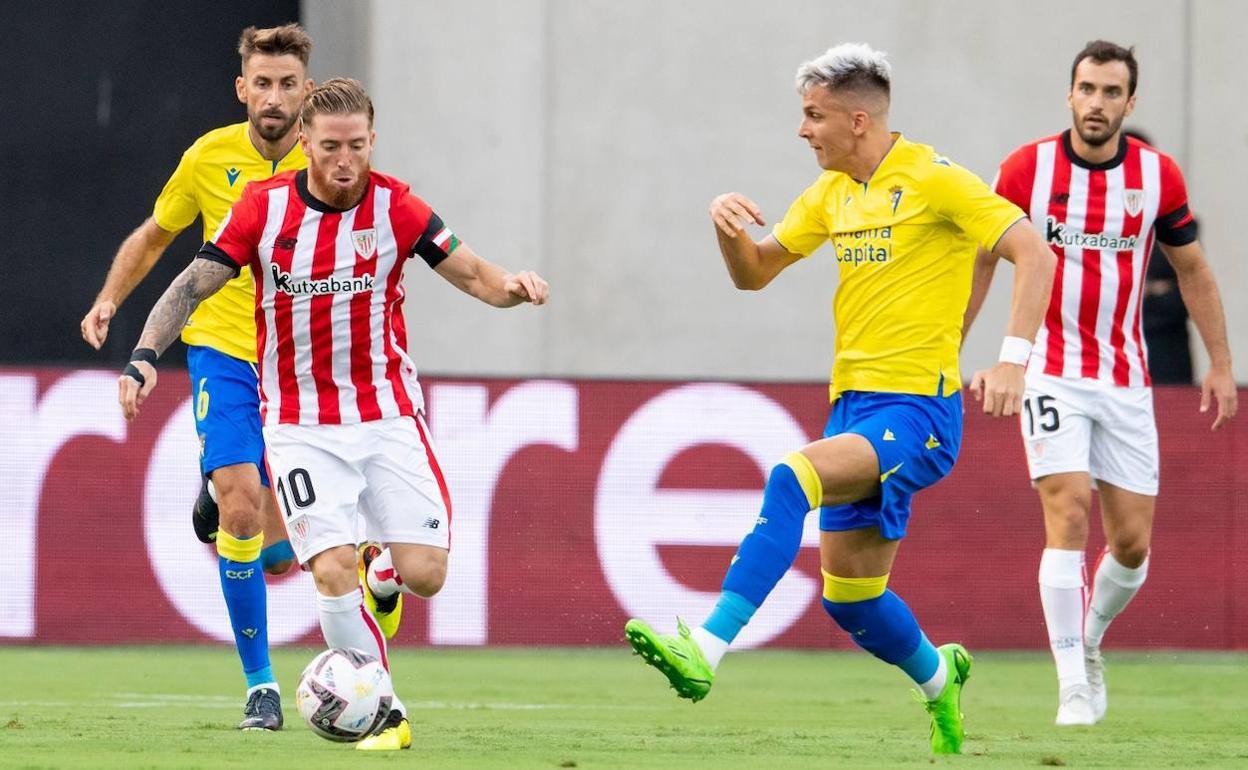 Muniain y Lekue, en el partido de ida disputado en el Nuevo Mirandilla. 