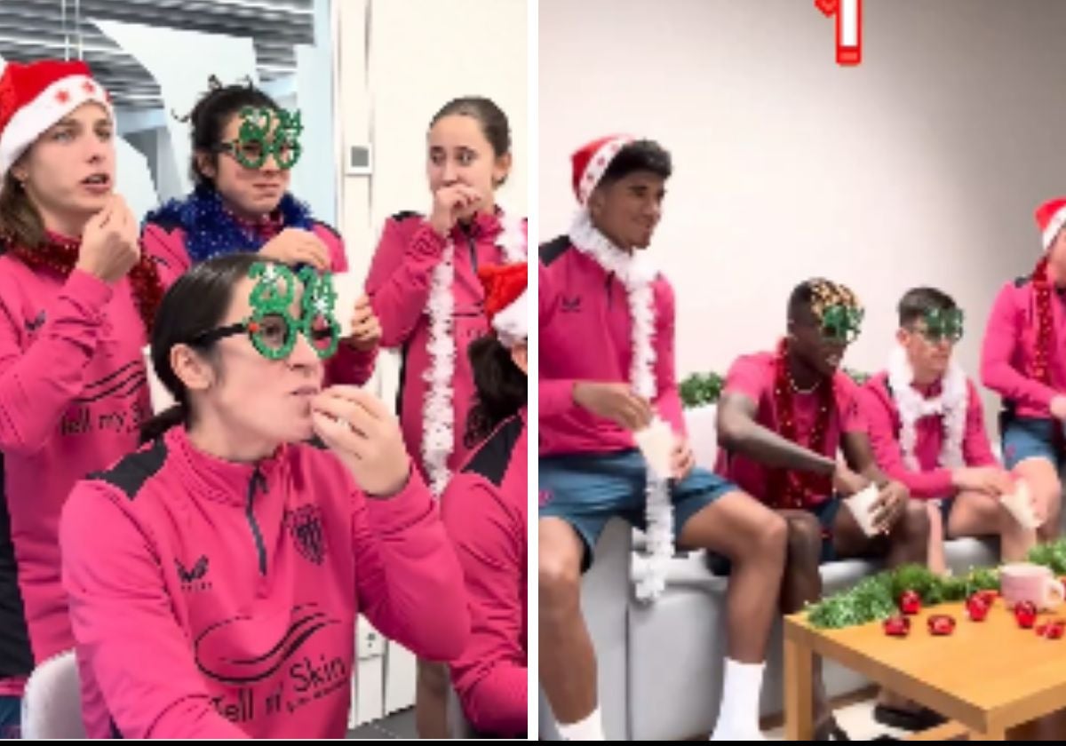 Las peculiares campanadas de las primeras plantillas del Athletic: lacasitos, cacahuetes...