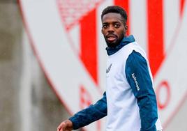 Iñaki Williams, durante un entrenamiento en Lezama.