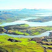 Vista aérea del embalse.
