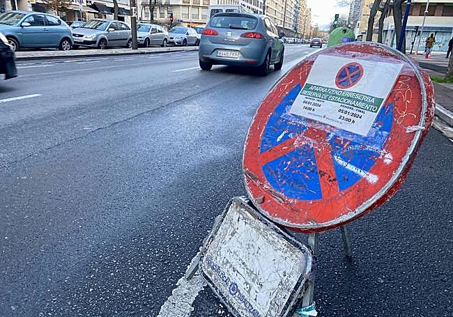 Una de las señales de aviso.