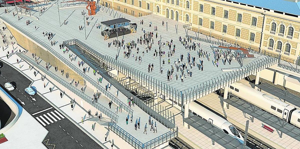 Recreación de la estación de San Sebastián totalmente reformada.