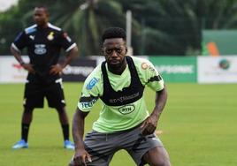 Williams, en el entrenamiento de este martes con Ghana.