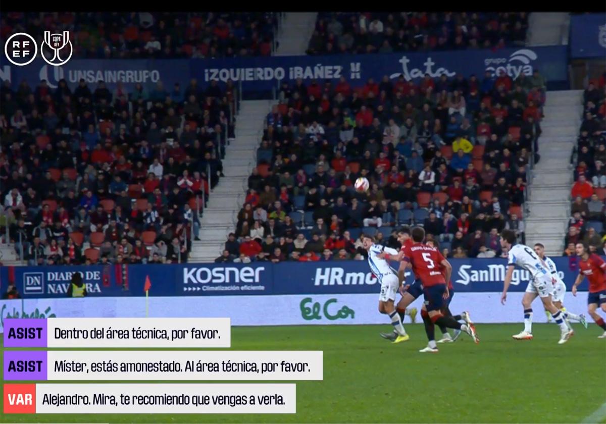 Así fue la conversación del VAR en el polémico penalti de Osasuna a la Real