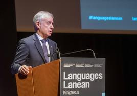 El lehendakari, Iñigo Urkullu, ha inaugurado este jueves el congreso 'Languages Lanean' en Bilbao.