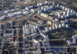 Vista aérea del barrio de Zabalgana, donde ocurrieron los hechos.