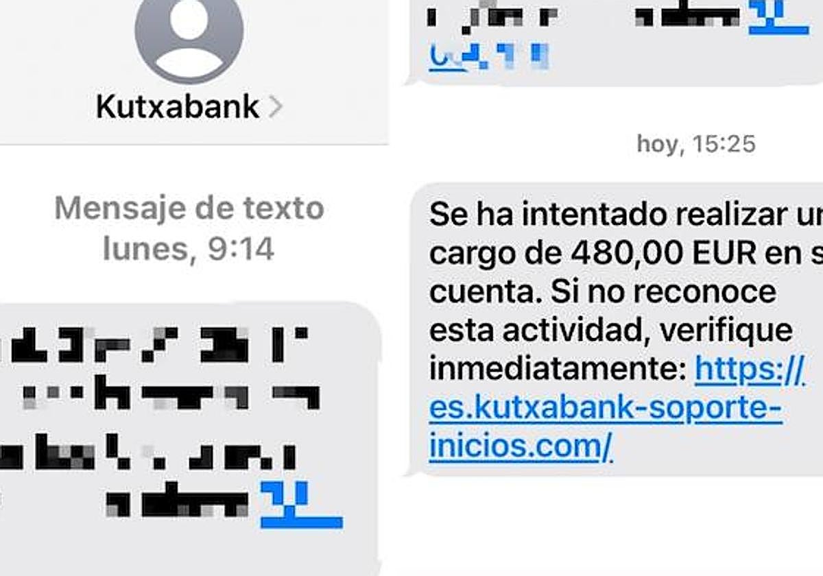 Uno de los mensajes que ha recibido una de las personas que ha estado cerca de convertirse en víctima de la estafa.