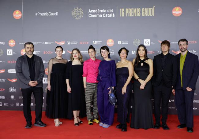 El equipo de la película posa antes del inicio de la gala.