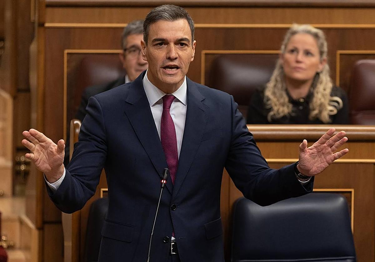 Pedro Sánchez, en el Congreso.