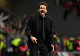 Simeone, durante el partido.