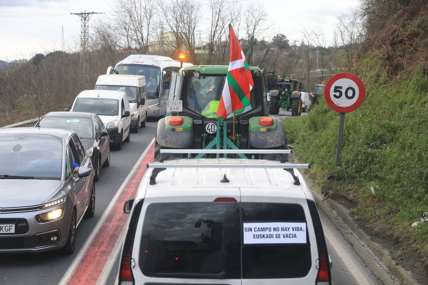 Bilbao recibe a la &#039;tractorada&#039;