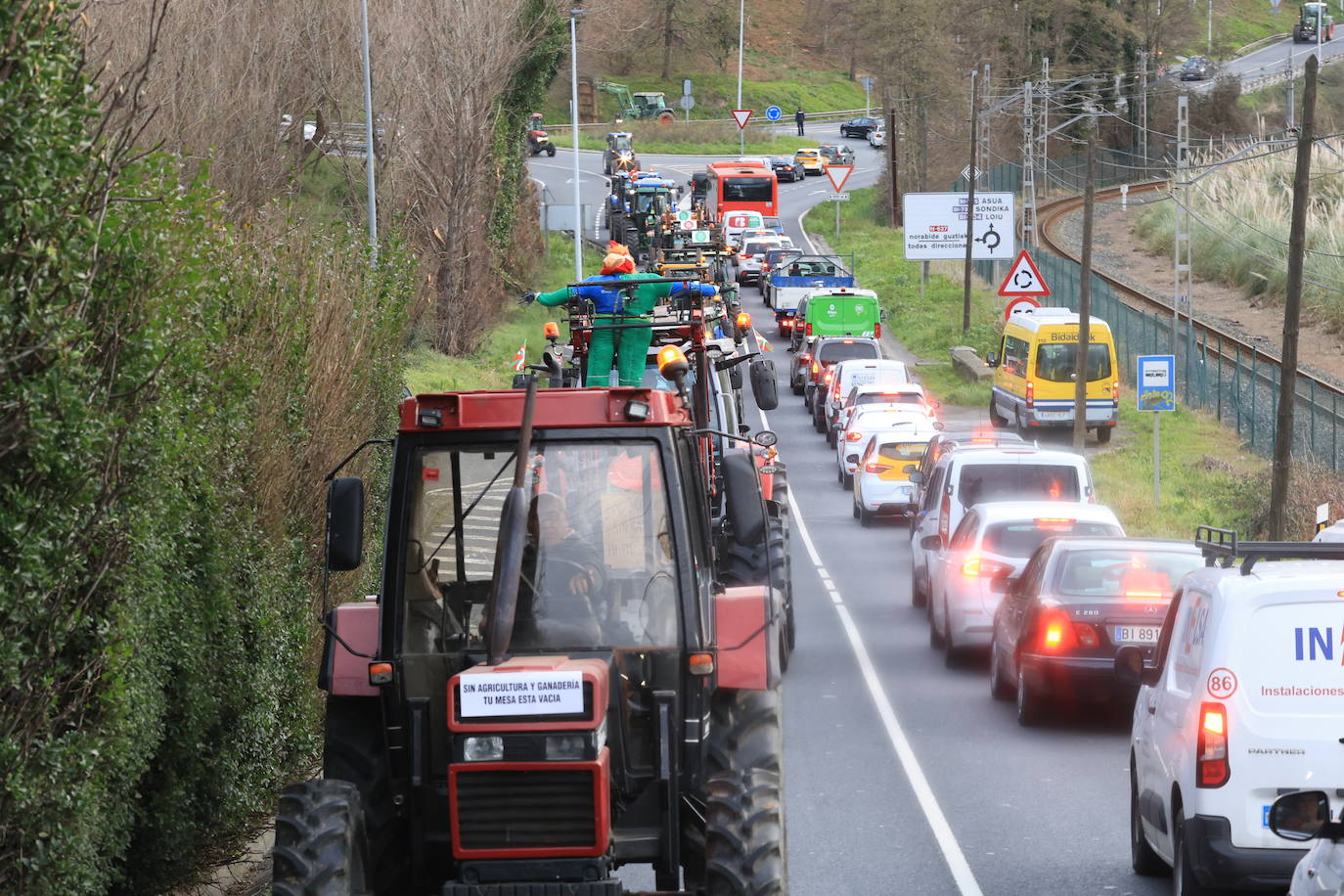 Bilbao recibe a la &#039;tractorada&#039;