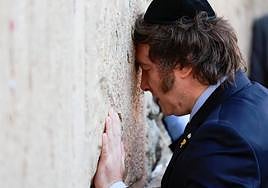 Javier Milei, en el Muro de las Lamentaciones.