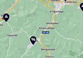 Un herido al salirse su vehículo de la calzada en la A-625, a su paso por Llodio