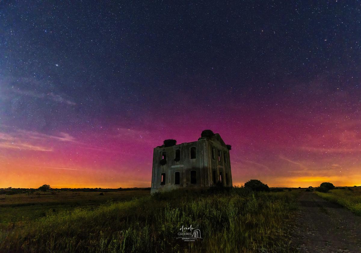 Aurora boreal en Cáceres.