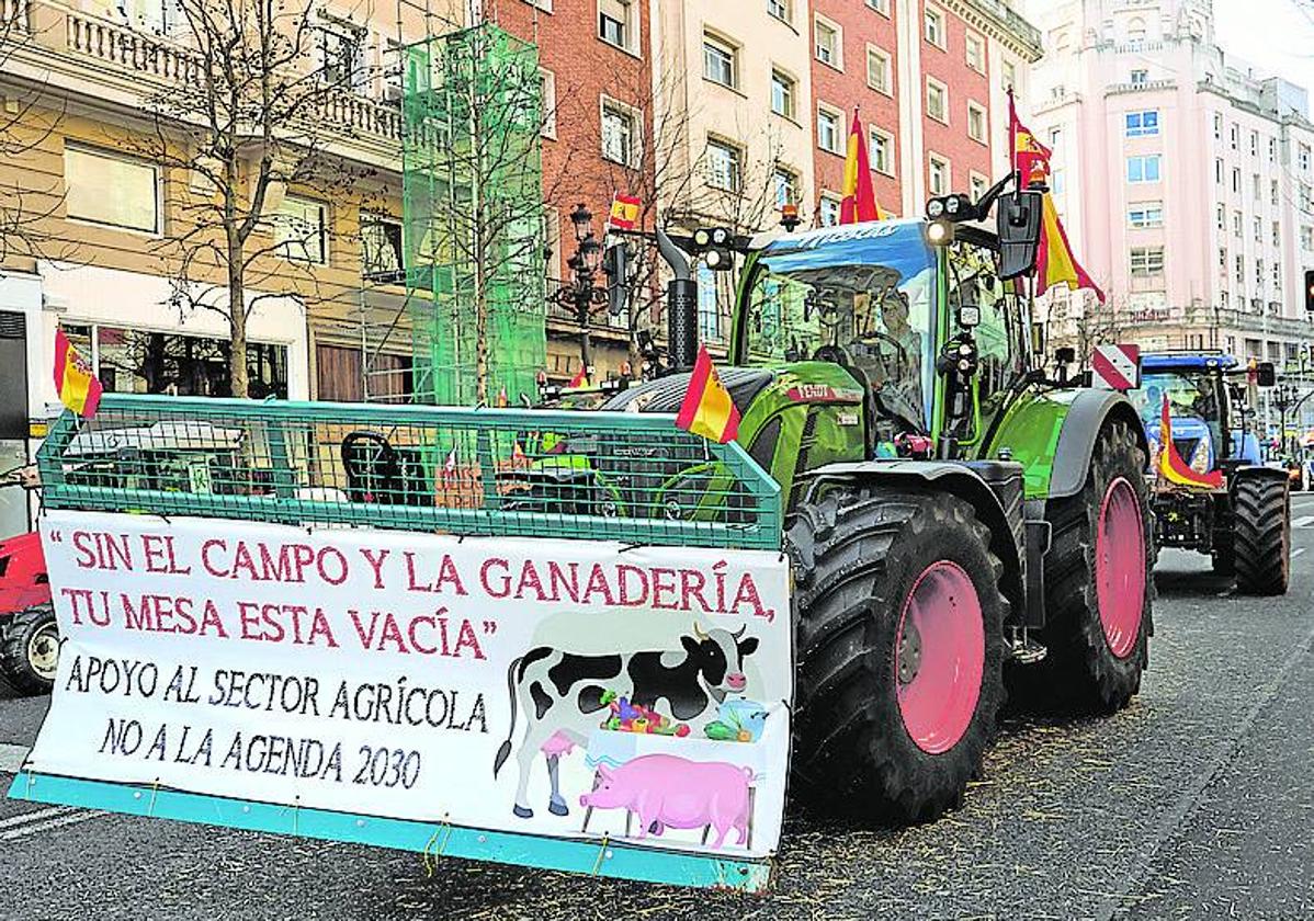 Protesta de agricultores y ganaderos, el viernes pasado en Santander.