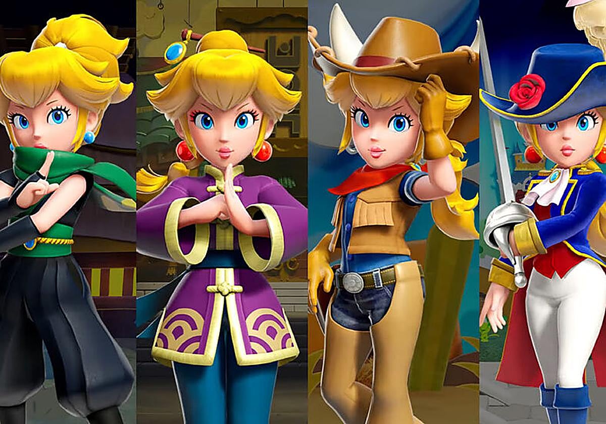 Imagen principal - Peach ha aparecido en más de 100 títulos desde su irrupción en 1985; 'Showtime!' es su segundo papel protagonista.