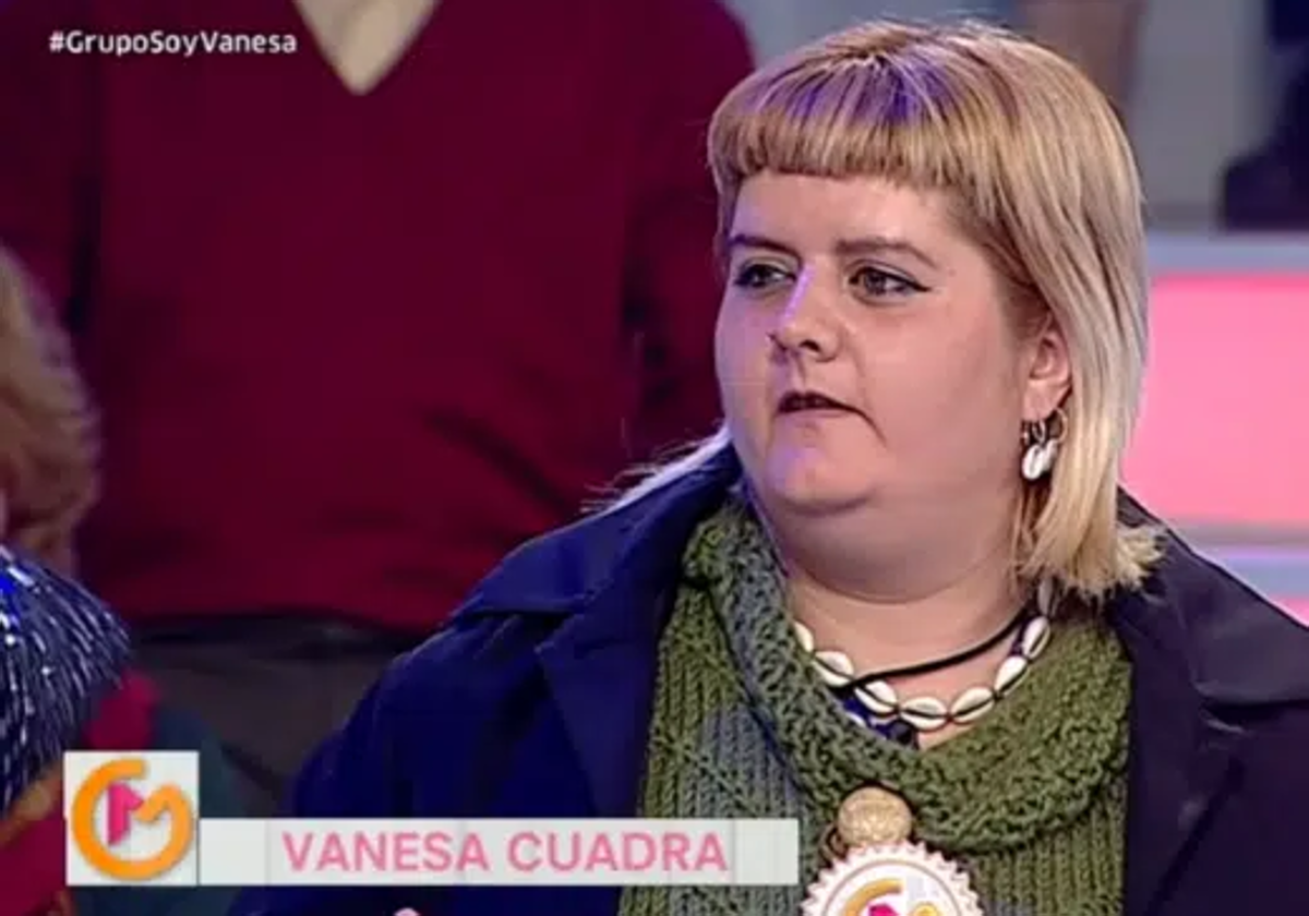 Vanesa Cuadra, en un programa de televisión.